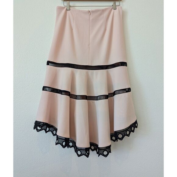 Venus High Low Fishtail Skirt in Pink and Black Sz 10 - Picture 8 of 10